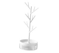 SAFIGLE Présentoir Bijoux Organisateur Élégant avec Support Colliers et Anneaux Rangement Pratique pour Montres Bracelets et Boucles Oreilles Boîte Bijoux Blanche Polyvalente pour Maison