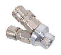 SAFIGLE Raccord Rapide Voies Acier Auto-bloquant pour Compresseur Air Connecteur Pneumatique à Branchement Rapide Répartiteur de Tuyaux pour Atelier et Garage