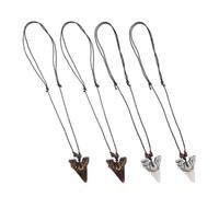 SAFIGLE Résine Collier Dent de Requin Style Surf Vintage, 4 Pièces | Pendentif Denté, Palette de Couleurs Assorties, Look Minimaliste et Décontracté, pour Tenues Plage et Surf