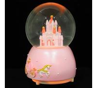 SAFIGLE Résine et Verre Boule de Cristal Musicale Décor Château, Rose | Décor de Chambre et Fêtes, Figurine pour Garçon et Filles, Piles Aaa Non Incluses, Style Conte de Fées