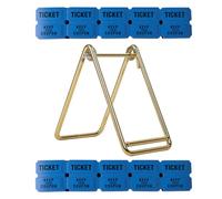 SAFIGLE Rouleaux de 1000 Billets de Tombola Bleu, Tickets Jetables pour Événements, Support Doré Simple, Billets pour Jeux et Décorations de Carnaval, Lot pour Fêtes et Tombolas