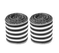 SAFIGLE Ruban Décoratif à Rayures Noir et Blanc Bord Métallique Polyester Résistant Largeur 63 CM Rouleaux de 5 Mètres pour Décoration de Fête Emballage Créatif et Décorations de