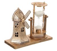 SAFIGLE Sablier Vintage de Phare Marin Décoratif en Plastique et Verre, Centre de Table Créatif Doré, Décoration Intérieure pour Bureau et Salon, Ornement Artisanal Stable et Compact