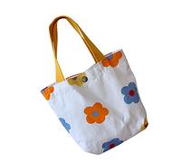 SAFIGLE Sac à Main Mini Floral Toile de Coton Pochette de Rangement Adorable pour Femme Sac Cabas Toile Jute et Parfait pour Courses et Usage