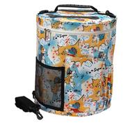 SAFIGLE Sac de Rangement pour Outils de Tricot Pochette Résistante Oxford Sac à Main Pratique avec Compartiments Amovibles