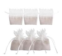 SAFIGLE Sachet à Organza Lot de 6 pour Dragées et Emballage de Chocolats, Pochette Présent pour Mariage, Baptême et Réception