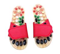 SAFIGLE Sandales de Massage pour Pantoufles de Santé Acupression Rouge Relaxation Circulation Sanguine
