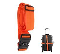 SAFIGLE Sangle De Bagage Approuvée TSA Serrure à Combinaison, Ceinture De Valise Réglable en Polyester Orange, Accessoires De Voyage pour Sécuriser Bagages en Déplacement