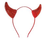 SAFIGLE Serre-tête Cornes de Diable Bandeau pour Déguisement de Diable Accessoire de Tête pour Cosplay de Démon Halloween Décoration de Soirée Déguisée Strass Étincelants