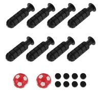 SAFIGLE Set de 8 Poignées Dentelées en PP Embouts de Tige et 2 Balles Mini Football pour Accessoires de Foot, pour Soirées de Jeu Entre Amis Famille