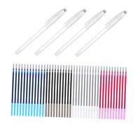 SAFIGLE Set de Recharges pour Stylo Hydrosoluble à Encre Effaçable Automatique Marqueur Tissu pour Broderie Couture et Patchwork Couleurs Bleu Rose Noir Argent