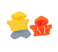 SAFIGLE Set de Vêtements pour Peluche Hoodie Orange Jaune et Jean Bleu pour Ours Peluche et Poupées Tenue de Jeu Créative et Facile à Habiller