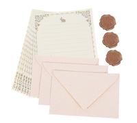 SAFIGLE Set Papier à Lettres Vintage avec Enveloppes Papier Écriture Blanc avec Motifs Lapin Enveloppes Lin Blanc Kit Écriture DIY pour Invitations Correspondance et Messages Personnels