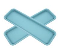 SAFIGLE Soucoupes pour Plantes Rectangulaires 2 Pièces en PP Bleu Épaissi | Conception Étanche, Lot de 2, Format Rectangulaire, Usage Intérieur, Support sous Pot