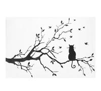 SAFIGLE Sticker Mural Décoratif Chat et Branche Grand Autocollant Mural Amovible Résistant à L’Humidité pour Salon et Chambre Fond D’Écran Chat Stickers Muraux pour Décoration