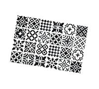 SAFIGLE Stickers Carrelage Style Arabe Noir et Blanc Décoratif Etanche Amovible pour Escalier Cuisine Salle de Bain DIY