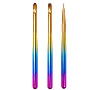 SAFIGLE Stylo Embellisseur D'ongles 3 Pièces Taille Compacte Poils De Nylon Fins Pinceaux Nail Art Manucure Diy Usage Professionnel