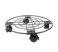 SAFIGLE Support pour Pot de Fleurs Rond en Fer 33cm avec roulettes et Frein, Base Robuste pour Grands Vases et Tonneaux, pour Sol Intérieur