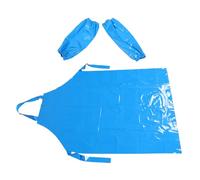 SAFIGLE Tablier Cuisine Imperméable en Tpu Résistant à L'Huile avec Manchons de Protection Bleus 110X80 CM Ensemble Tablier Unisexe et sur-Manches Anti-Taches pour Barman Coiffeur et