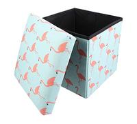 SAFIGLE Tabouret Motif Flamant Rose Grosse Capacité Léger et Pratique en Coton et Lin Pliable de Rangement pour Nursery et Voyage