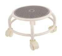 SAFIGLE Tabouret Rond Bas à roulettes, Fauteuil De Pédicure Petit Et Mobile, Format Compact Gris, Adapté Aux Salons De Manucure Et Usage Domestique