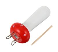SAFIGLE Tresseuse Française Bois Forme Champignon avec Aiguille Outil et Pratique pour Tricot DIY Laine Coton Soie et Fil Synthétique Décoration Maison Rouge