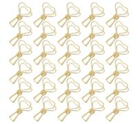 SAFIGLE Trombones Métalliques de Cœur Dorés 50 Pièces - Petits Trombones Robustes pour Fournitures de Bureau Scolaire et Pinces à Sachets, Accessoires Polyvalents pour Classeurs