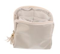 SAFIGLE Trousse À Maquillage en Cuir PU pour Pochette À Rouge À Bijoux Fermeture Éclair Compartiments Multiples Trousse À Maquillage Porte-Monnaie Pompon Écouteurs