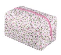 SAFIGLE Trousse de Maquillage de Fleur Rose Compacte Fermeture Éclair Sécurisée pour Femmes Voyageuses Organisateur Portable pour Produits D'hygiène Féminine