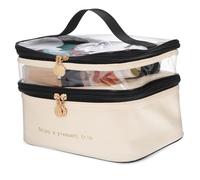 SAFIGLE Trousse De Toilette Double Couche Organiseur De Maquillage Et Soin Sac à Cosmétiques Portable pour Voyage Et Rangement Beauté