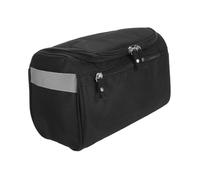 SAFIGLE Trousse De Toilette en PU Suspendue pour Homme, Petite Taille, Résistante à L’Eau, Organisateur Portable, Pratique pour Voyage Et Rangement De Rasage, Couleur Noire