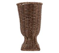 SAFIGLE Vase à Rotin Tressé Décoratif Plastique Imitation en Marron, Facile Nettoyer Festivals et ou Fleurs Séchées Arrangements Artificiels en Chambre