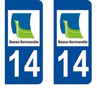 SAFIRMES 2 Autocollants de Plaque d'immatriculation Auto 14 Basse-Normandie - Logotype