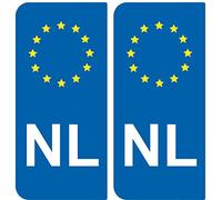 SAFIRMES 2 Autocollants de Plaque d'immatriculation Auto NL Pays Bas - Identifiant Européen
