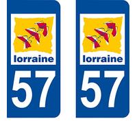 SAFIRMES 2 Stickers Autocollant Style Plaque Immatriculation département 57