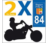 SAFIRMES 2 Stickers Autocollant Style Plaque Moto département 84
