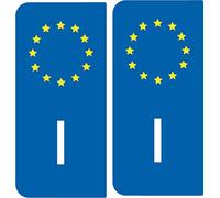 SAFIRMES 2 Stickers de Plaque d'immatriculation Auto I Italie - Identifiant Européen