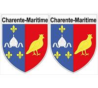 SAFIRMES 2 X Blason Autocollants 4x5 cm - CHARENTE-Maritime département 17 - ECUSSON Sticker