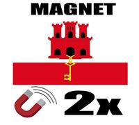 SAFIRMES 2 x Gibraltar Drapeau Magnet 6x3 cm Aimant déco Gibraltar magnétique frigo