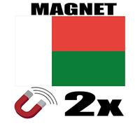 SAFIRMES 2 x Madagascar Drapeau Magnet 6x3 cm Aimant déco Madagascar magnétique frigo