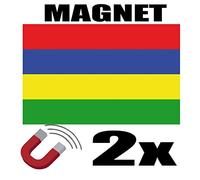 SAFIRMES 2 x Maurice Drapeau Magnet 6x3 cm Aimant déco ILE Maurice magnétique frigo