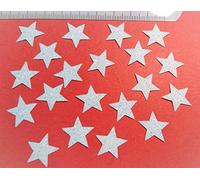 SAFIRMES 20 Etoiles Couleur Blanche Patch hotfix Transfert thermocollant Glitter 1,5cm Effet Bling