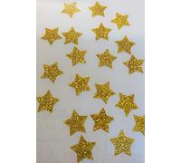 SAFIRMES 20 Etoiles Patch hotfix Transfert thermocollant Glitter Or Gold 15 mm Effet Bling