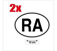 SAFIRMES 2X Autocollant Sticker Drapeau Oval Code Pays Voiture Moto RA-Argentine-République-Argentine