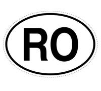 SAFIRMES 2X Autocollant Sticker Drapeau Oval Code Pays Voiture Moto RO-Roumanie