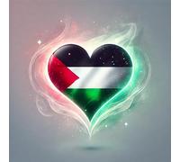 SAFIRMES 2X Sticker Voiture Moto Valise PC déco Coeur Design Imaginaire du Drapeau Palestine