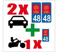 SAFIRMES 3 Stickers Style Auto-Moto Languedoc Roussillon 48 LOZERE