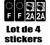 SAFIRMES 4 Autocollants Stickers Auto Plaque d'immatriculation 2A Black Edition Corse
