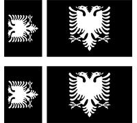 SAFIRMES 6 x Autocollants Vinyle Sticker Voiture Moto Valise PC Portable Drapeau Albanie Black-&-White.jpg