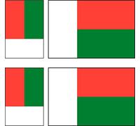 SAFIRMES 6 x Autocollants Vinyle Sticker Voiture Moto Valise PC Portable Drapeau Madagascar